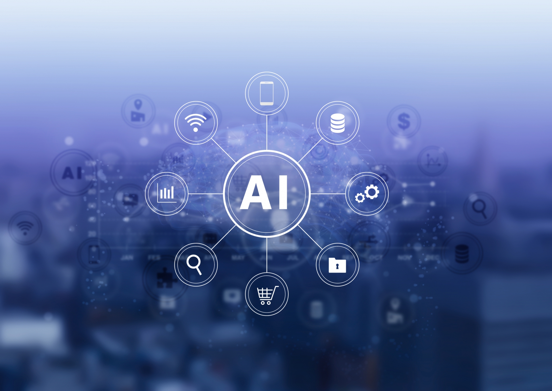 AIを中心に各種機能が接続されている概念図